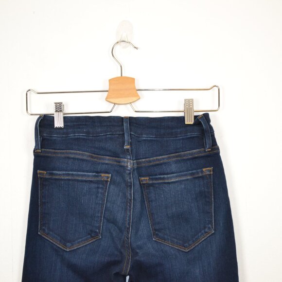 Frame Le Mini Boot Raw Hem Womens 25 Stretch 5 Pocket Straight Leg Blue Jeans - Picture 5 of 9